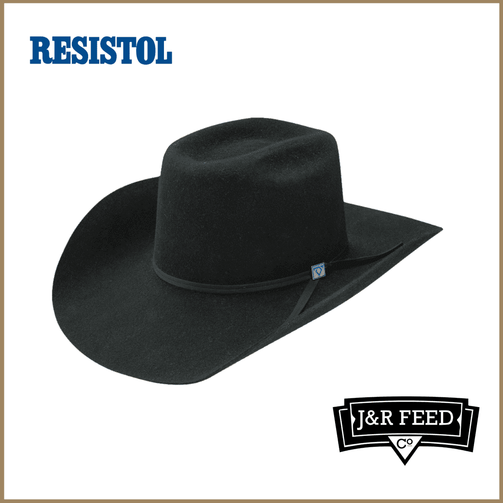 RESISTOL CJ 9TH ROUND BLACK FELT HAT - J&R Tack & Feed CO