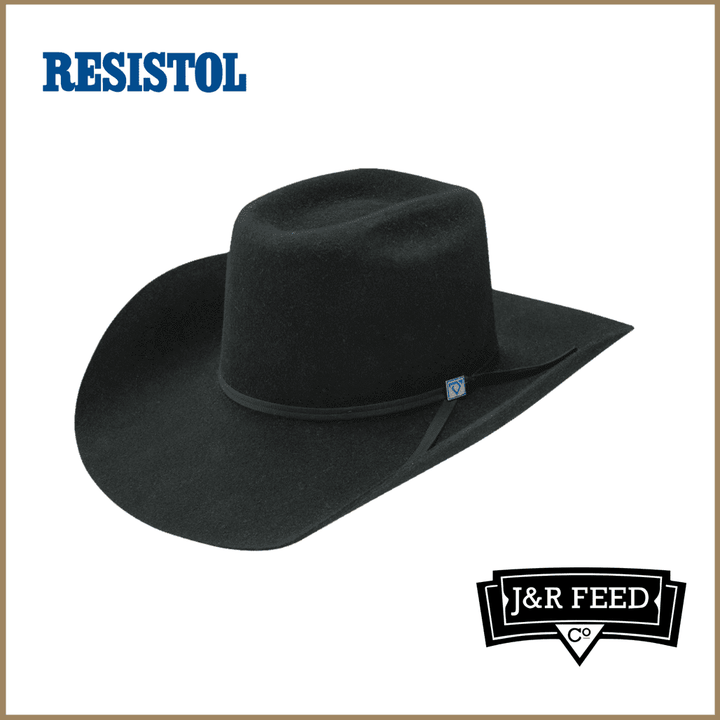 RESISTOL CJ 9TH ROUND BLACK FELT HAT - J&R Tack & Feed CO