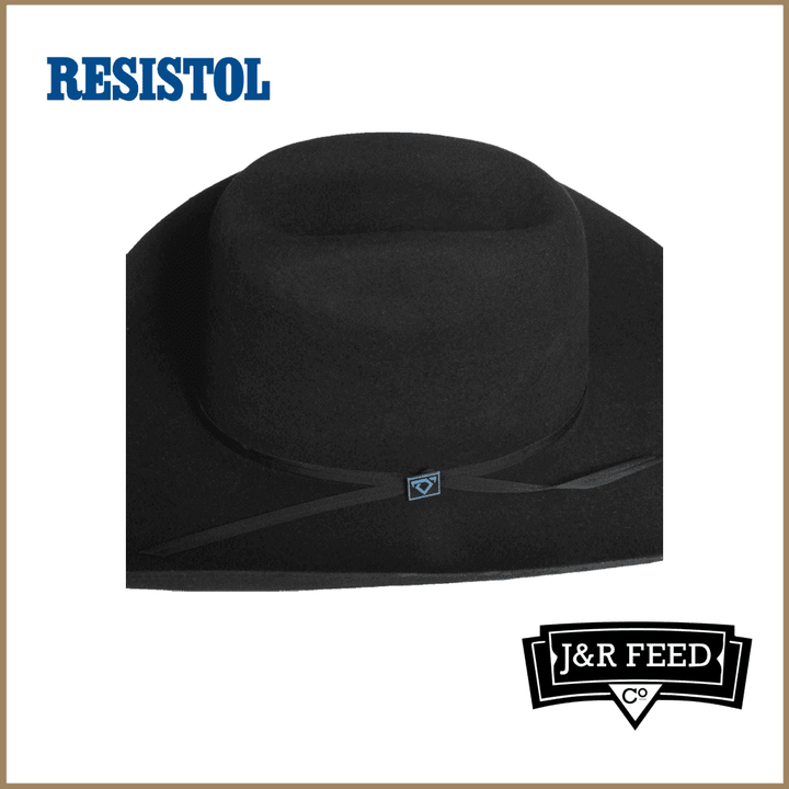 RESISTOL CJ 9TH ROUND BLACK FELT HAT - J&R Tack & Feed CO