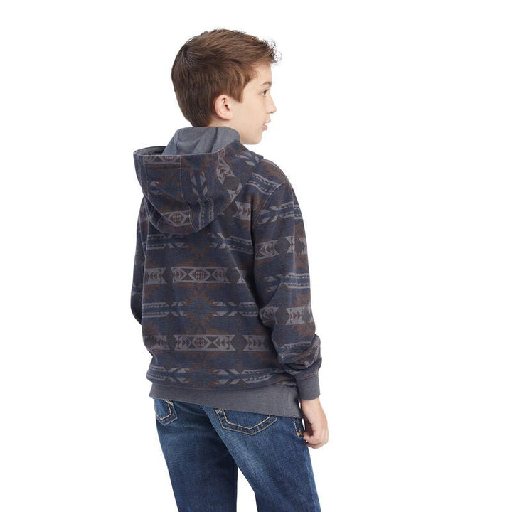 ARIAT BOYS PRINTED OVERDYED MARITIME BLUE SOUTHWEST SWEATER - J&R Tack & Feed CO