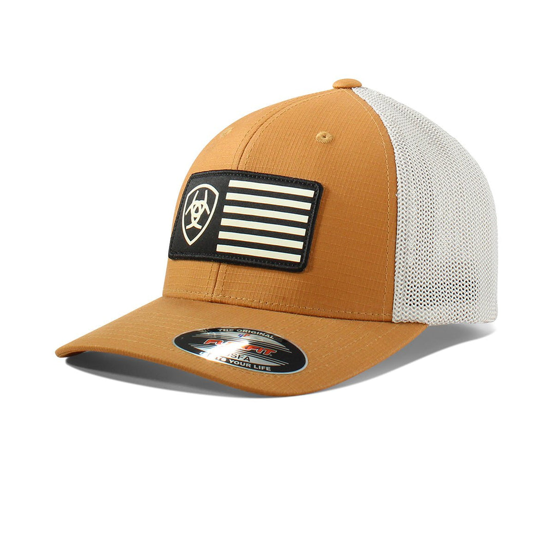 ARIAT FLEXFIT FLAG PATCH TAN - J&R Tack & Feed CO