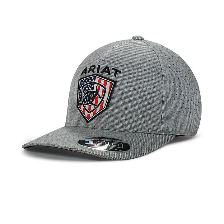 ARIAT FLEXFIT USA FLAG GREY CAP - J&R Tack & Feed CO