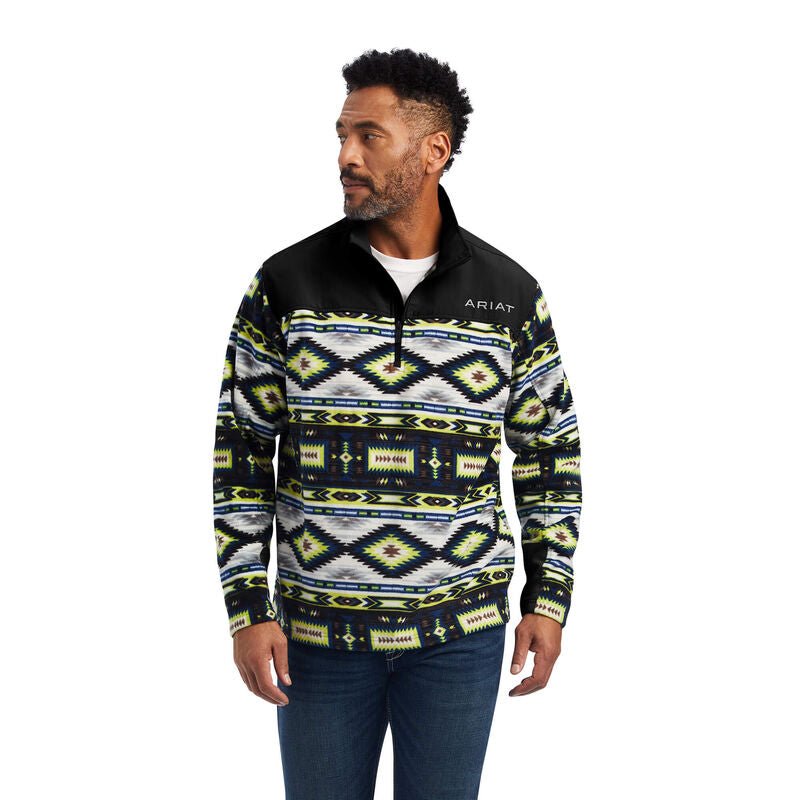 ARIAT MEN'S 1/4 ZIP LIME CHASER SOUTHWEST SWEATSIRT - J&R Tack & Feed CO