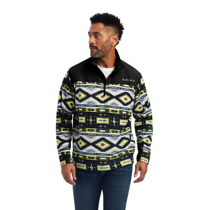 ARIAT MEN'S 1/4 ZIP LIME CHASER SOUTHWEST SWEATSIRT - J&R Tack & Feed CO