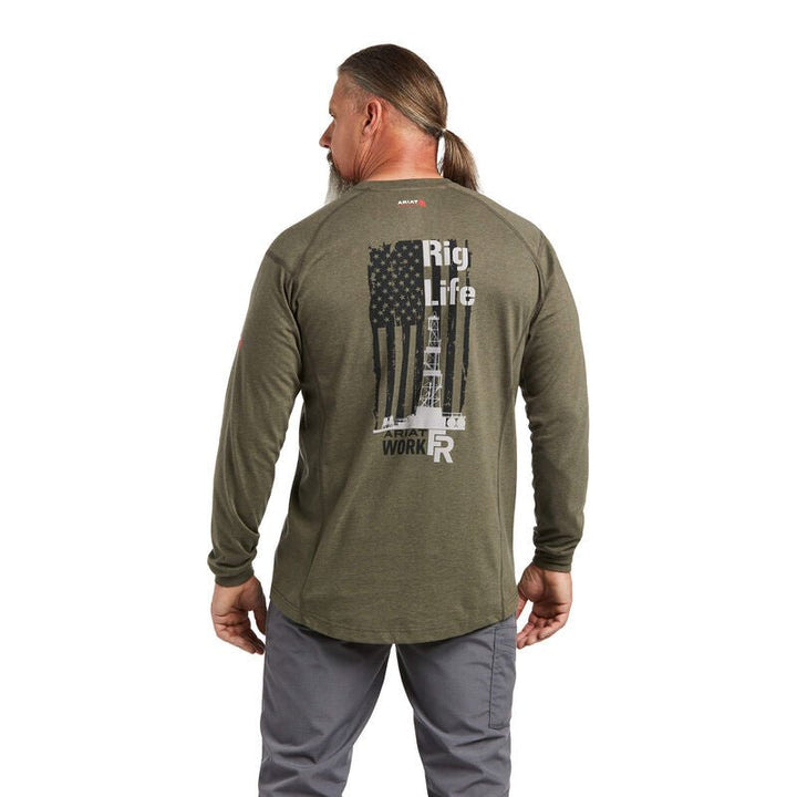 ARIAT MEN'S FR RIG LIFE GRAP SAGE HEATHER - J&R Tack & Feed CO