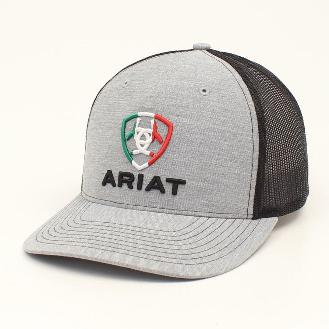 ARIAT MEXICO FLAG SHIELD GRAY & BLACK CAP - J&R Tack & Feed CO