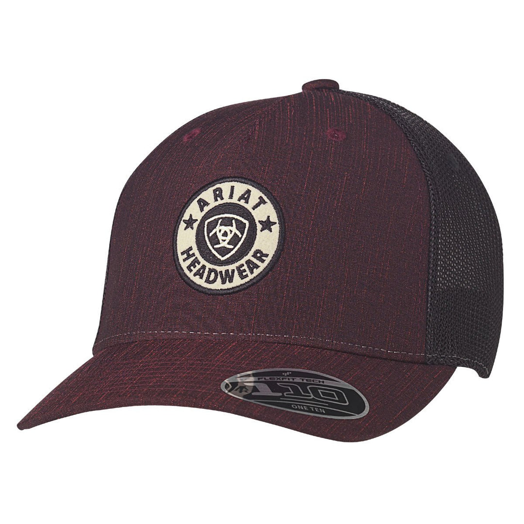 ARIAT ROUND SHIELD LOGO WINE & BLACK CAP - J&R Tack & Feed CO