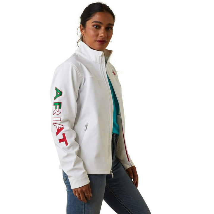 ARIAT WOMEN'S SOFTSHELL MEXICO WHITE JACKET - J&R Tack & Feed CO