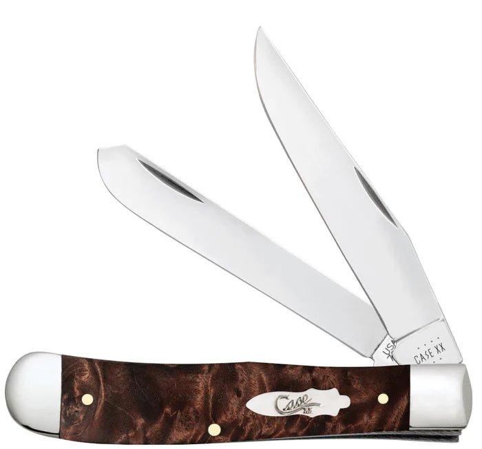CASE BROWN MAPLE BURL WOOD SMOOTH TRAPPER - J&R Tack & Feed CO