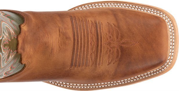 Justin Men's Bent Rail Austin Cognac and Green Wide Square Toe Western Boots - J&R Tack & Feed CO