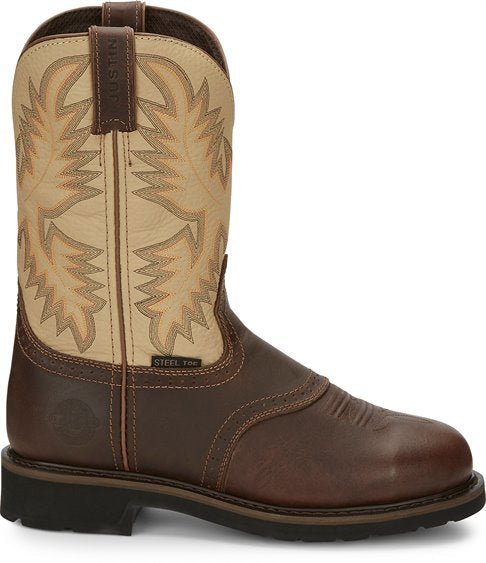 Justin Men's Stampede Superintendent Creme Work Boots - Steel Toe - J&R Tack & Feed CO