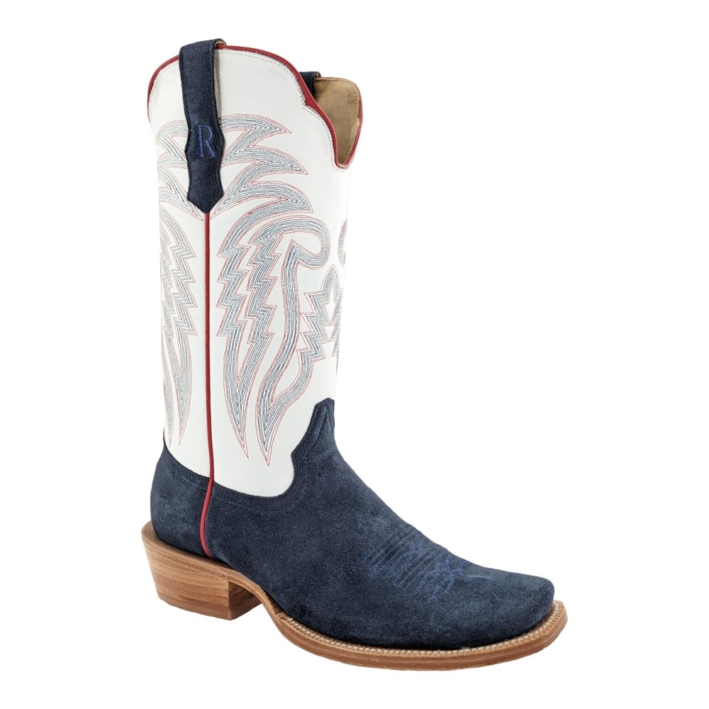 R WATSON MEN'S MIDNIGHT BLUE ROUGHOUT SQUARE TOE BOOTS - J&R Tack & Feed CO