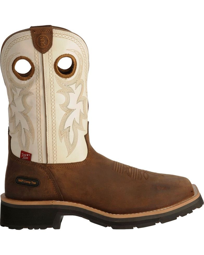 TONY LAMA 3R WHITE WATERPROOF CHEYENNE CHAPARRAL BOOTS - COMPOSITE TOE - J&R Tack & Feed CO