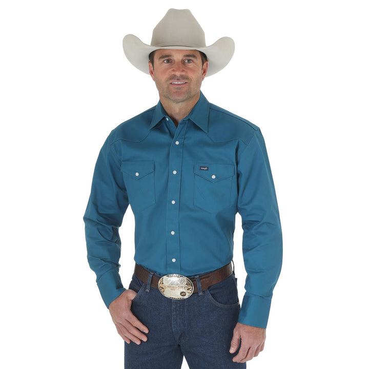 WRANGLER AUTHENTIC COWBOY CUT® WORK SHIRT - DARK TEAL - J&R Tack & Feed CO