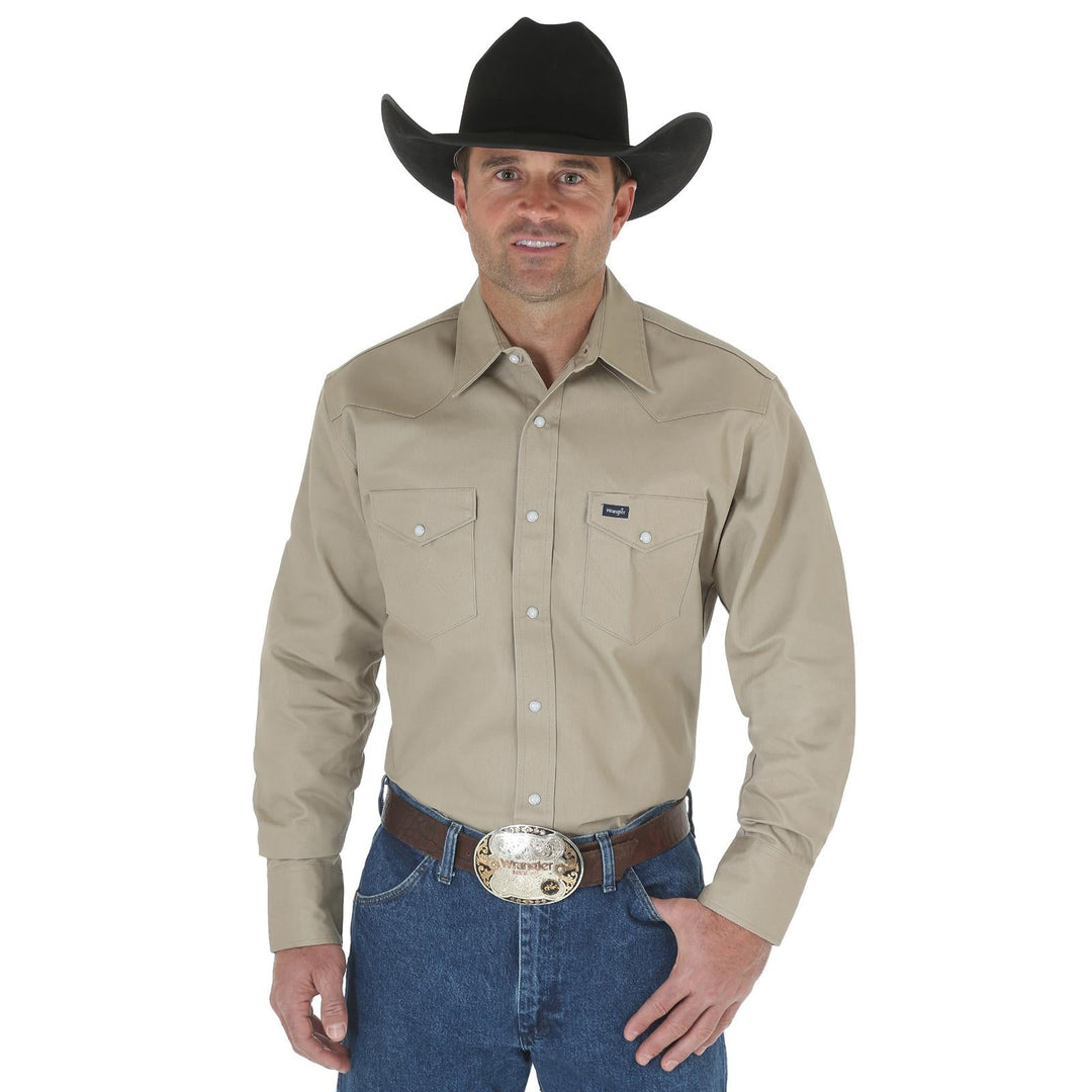 WRANGLER AUTHENTIC COWBOY CUT® WORK SHIRT - KHAKI - J&R Tack & Feed CO