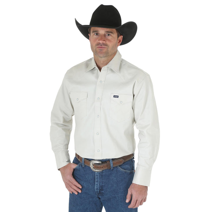 WRANGLER AUTHENTIC COWBOY CUT® WORK SHIRT - STONE - J&R Tack & Feed CO