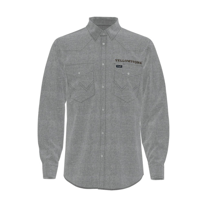 WRANGLER® YELLOWSTONE L/S SNAP SHIRT GREY CHAMBRAY - J&R Tack & Feed CO