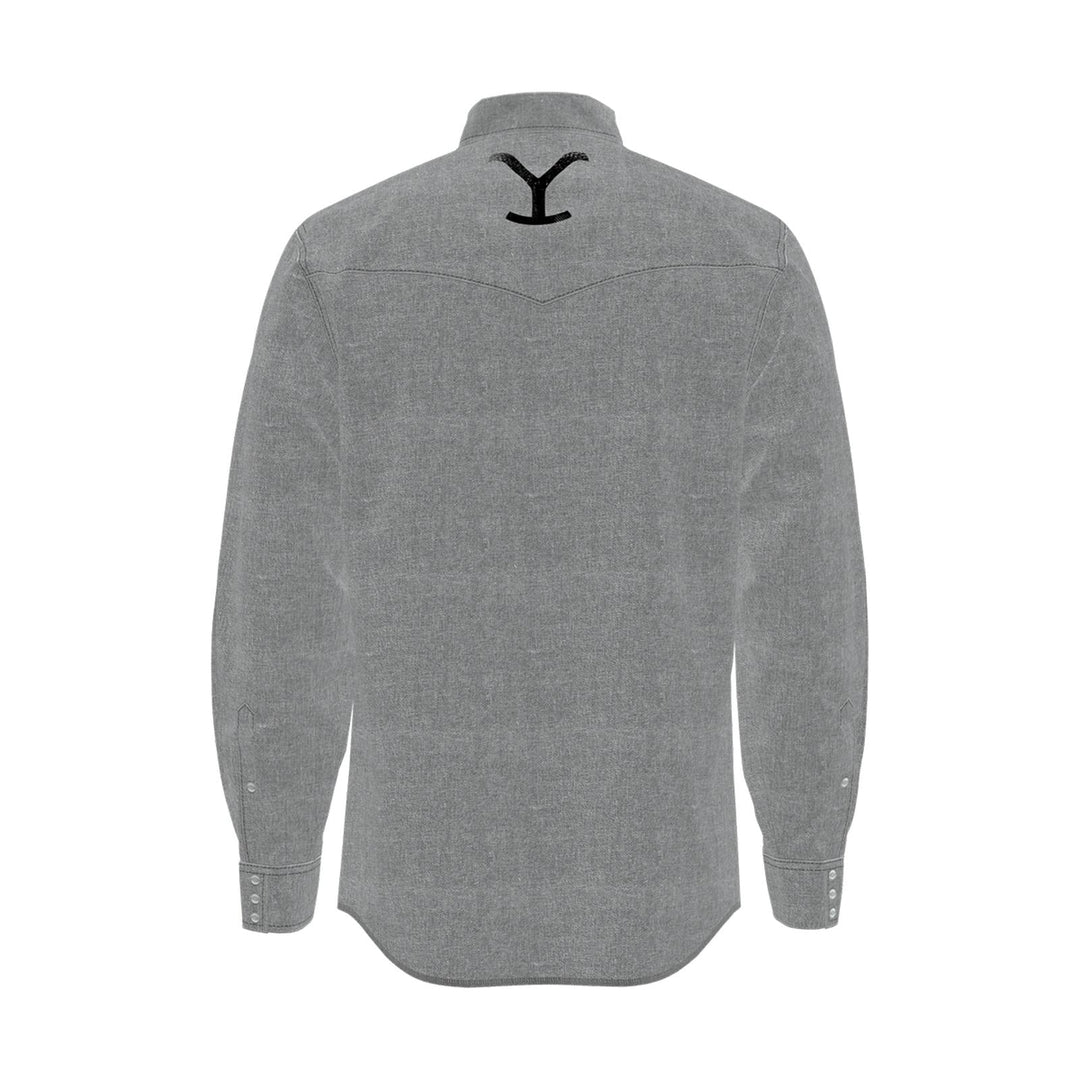 WRANGLER® YELLOWSTONE L/S SNAP SHIRT GREY CHAMBRAY - J&R Tack & Feed CO