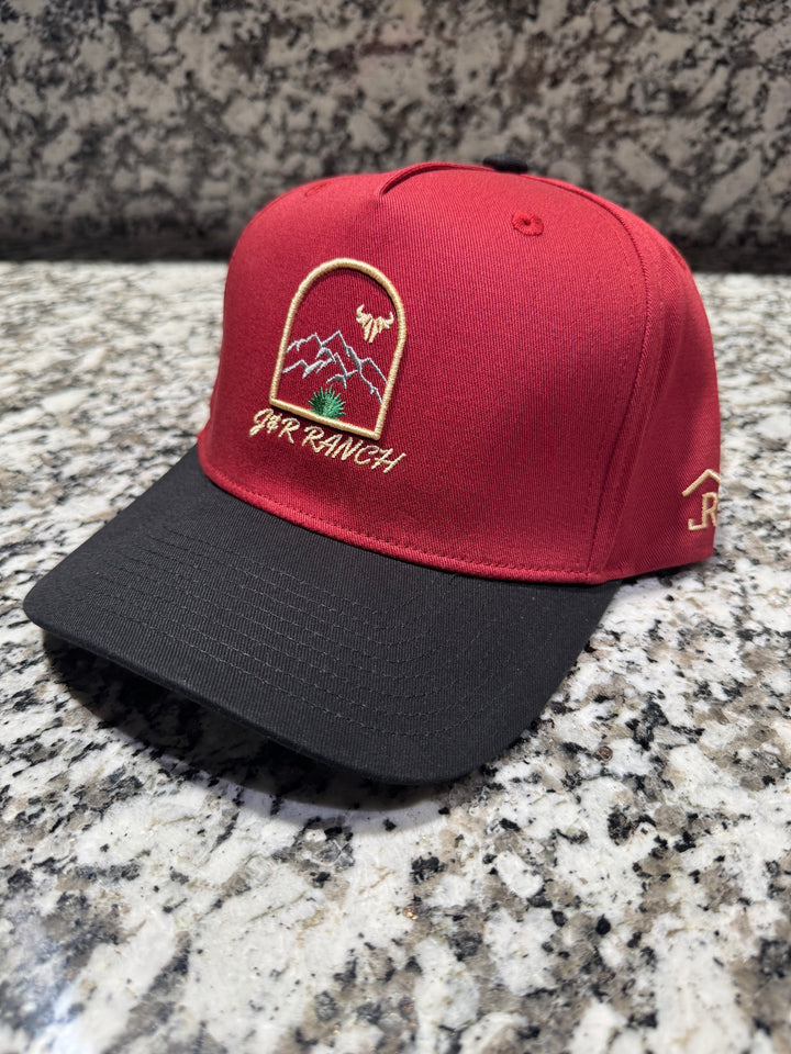 J&R RANCH RESERVE CAP - MAROON/BLACK CAP
