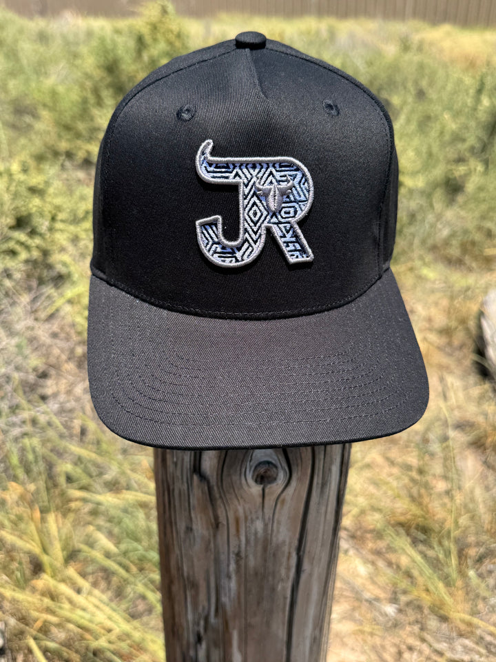 J&R AZTEC LOGO GREY/WHITE/BLUE - BLACK CAP