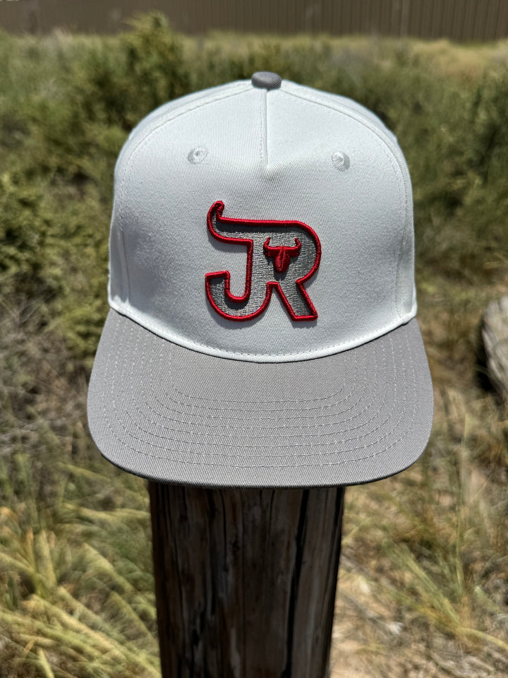 J&R LOGO RED/GREY - WHITE/GRAY CAP