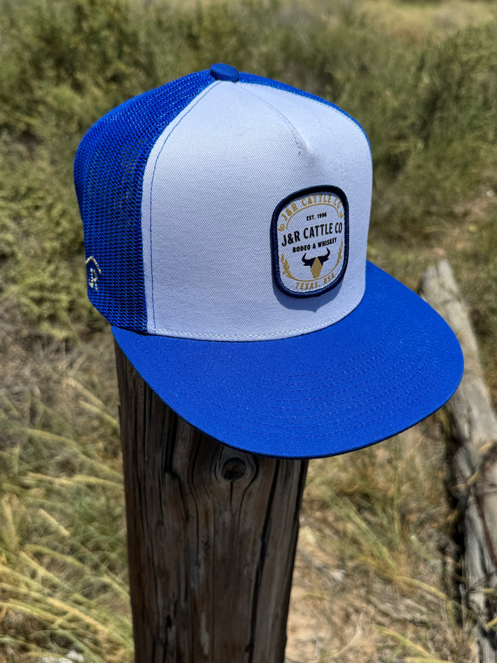 J&R RODEO & WHISKEY - WHITE/BLUE CAP