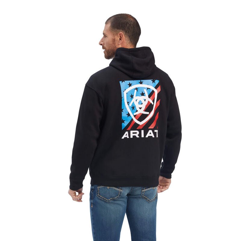 ARIAT MEN'S AMERICANA BLOCK HOODIE BLACK - J&R Tack & Feed CO
