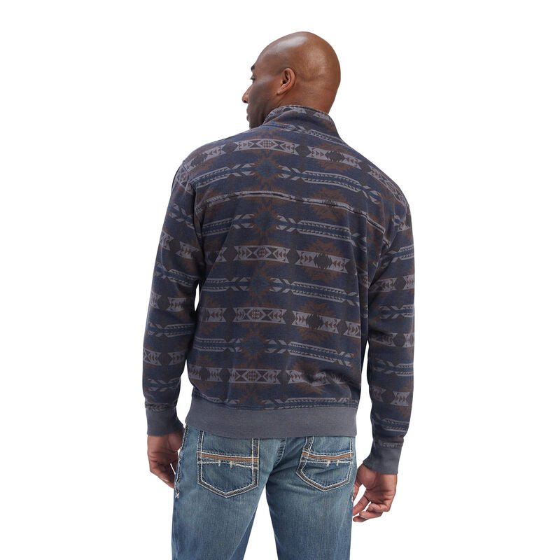 ARIAT MEN'S PRINTED OVERDYED MARITIME BLUE SOUTHWEST SWEATER - J&R Tack & Feed CO