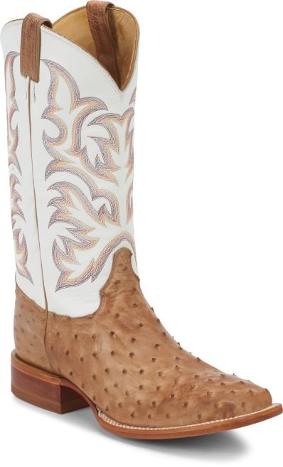 JUSTINS PASCOE FULL QUILL ANTIQUE TAN - J&R Tack & Feed CO