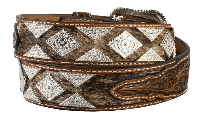 Nocona Pro Series Men's Hair-On Hide Concho Belt - J&R Tack & Feed CO