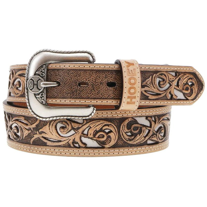 TOP NOTCH TOOLED HOOEY BELT NATURAL / IVORY - J&R Tack & Feed CO