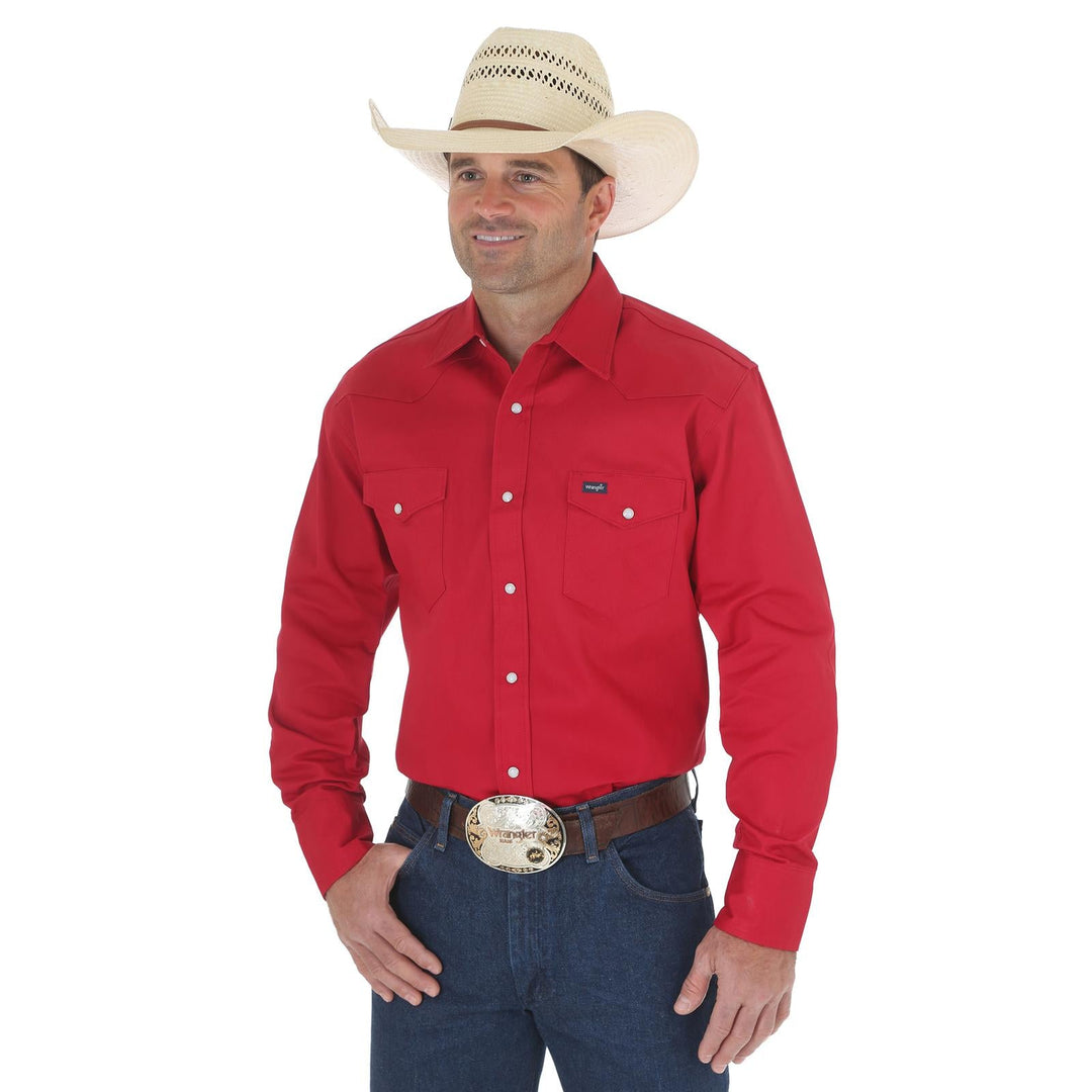 WRANGLER AUTHENTIC COWBOY CUT® WORK SHIRT - RED - J&R Tack & Feed CO